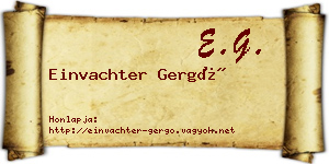 Einvachter Gergő névjegykártya