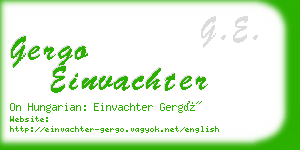 gergo einvachter business card